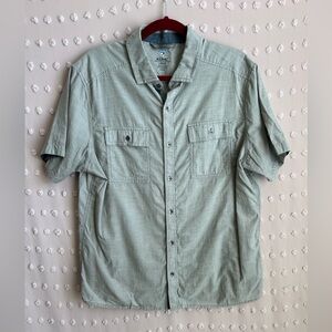 Kuhl Men’s Thrive Cotton Blend Short Sleeve Button Up Top‎ Sz L Fog Grey